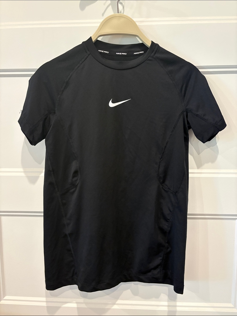 Nike Black Short Sleeve Training Tee with White Swoosh